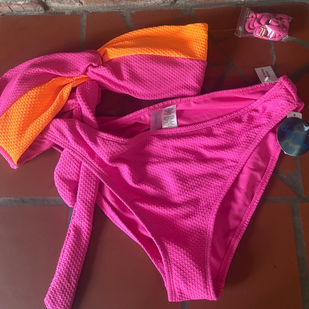 Pink and Orange Bikini Set